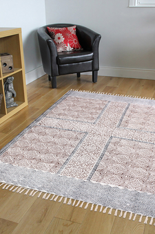 Indian Handmade Block printed Cotton Durries Traditional Kilim Dining Room Rug