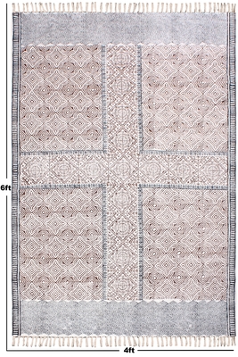 Indian Handmade Block printed Cotton Durries Traditional Kilim Dining Room Rug 3