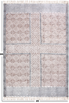 Indian Handmade Block printed Cotton Durries Traditional Kilim Dining Room Rug