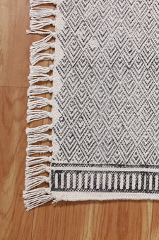Indian Handmade Block printed Cotton Durries Traditional Kilim Dining Room Rug