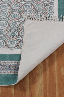 Kitchen Kilim Handmade Indian Cotton Carpet Eco Friendly Dhurrie Geometric Rug