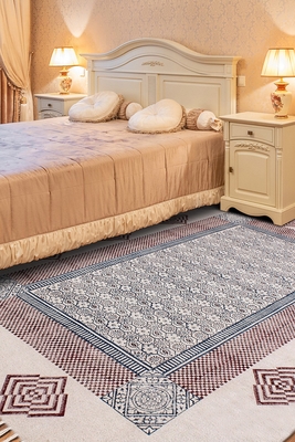 Handmade Cotton Rug Vintage Look Carpet Traditional Classic Dhurrie Geometric Kilim 2