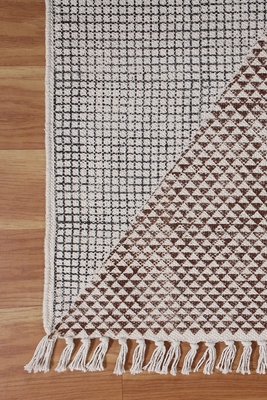 Geometric Cotton Rug Indian Fine Traditional Carpet Vintage Look Kilim Handmade Area Dhurrie 5