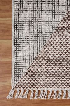 Geometric Cotton Rug Indian Fine Traditional Carpet Vintage Look Kilim Handmade Area Dhurrie