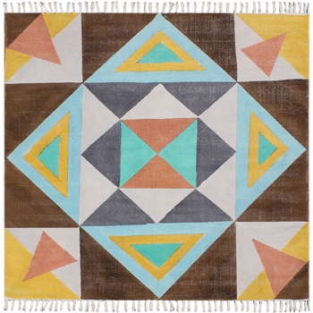 Hand Woven Cotton Durries Dining Room Carpets Yoga Outdoor Mats Kitchen Rugs 1