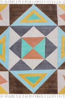Hand Woven Cotton Durries Dining Room Carpets Yoga Outdoor Mats Kitchen Rugs