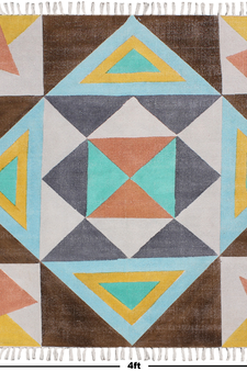 Hand Woven Cotton Durries Dining Room Carpets Yoga Outdoor Mats Kitchen Rugs