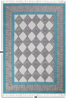 Indian Handmade Floor Carpet Vintage Rug Natural Cotton Durries Kitchen Rugs