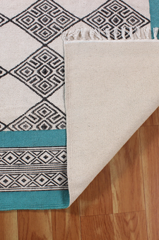 Indian Handmade Floor Carpet Vintage Rug Natural Cotton Durries Kitchen Rugs