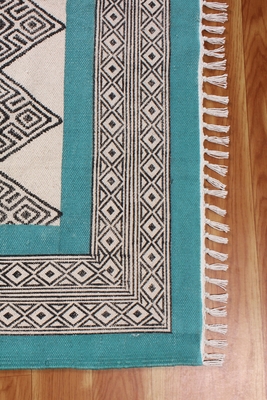 Indian Handmade Floor Carpet Vintage Rug Natural Cotton Durries Kitchen Rugs 5