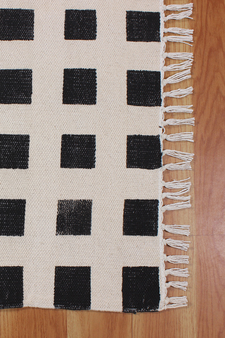 Hand Woven Cotton Rug Boho Print Handmade Cotton Kilim Geometric Area Rug