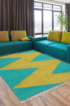 Boho Print Handmade Cotton Kilim Geometric Area Rug India Cotton Carpet
