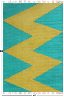 Boho Print Handmade Cotton Kilim Geometric Area Rug India Cotton Carpet