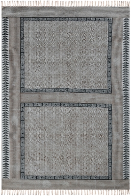 Indian Hand Block Print Kilim Hallway Rug Hand Made Pure Cotton Dhurrie 1