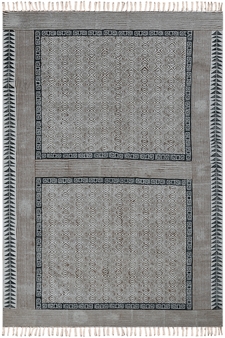 Indian Hand Block Print Kilim Hallway Rug Hand Made Pure Cotton Dhurrie