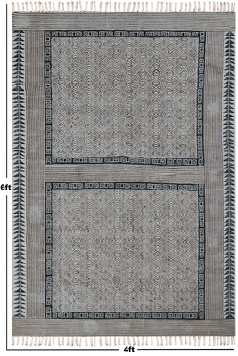 Indian Hand Block Print Kilim Hallway Rug Hand Made Pure Cotton Dhurrie 3