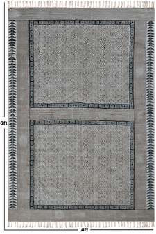 Indian Hand Block Print Kilim Hallway Rug Hand Made Pure Cotton Dhurrie