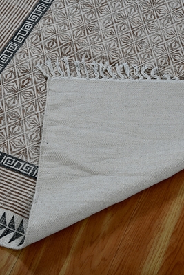 Indian Hand Block Print Kilim Hallway Rug Hand Made Pure Cotton Dhurrie 4