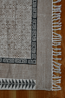 Indian Hand Block Print Kilim Hallway Rug Hand Made Pure Cotton Dhurrie