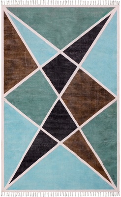 Hand Woven Carpet Handmade Cotton Dhurrie Hand Block Print Yoga Kilim Rug 1