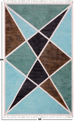 Hand Woven Carpet Handmade Cotton Dhurrie Hand Block Print Yoga Kilim Rug 3