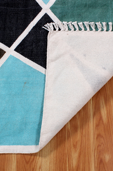 Hand Woven Carpet Handmade Cotton Dhurrie Hand Block Print Yoga Kilim Rug