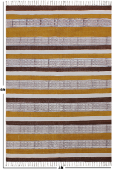 Decorative Carpet Pure Cotton Dhurrie Finely Woven Traditional Area Kilim Rug