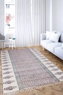 Natural Handmade Rug Natural Cotton Kilim Geometric Rugs Kitchen Area Mat 2