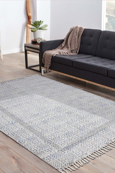 Natural Pure Cotton Durries Hand Woven Living Room Carpet Geometric Area Kilim