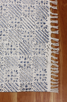 Natural Pure Cotton Durries Hand Woven Living Room Carpet Geometric Area Kilim