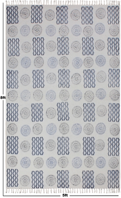 Hand Woven Natural Cotton Durries Basement Area Rugs Outdoor Patio Rug 3