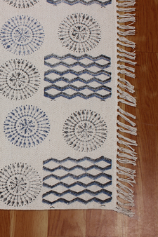 Hand Woven Natural Cotton Durries Basement Area Rugs Outdoor Patio Rug
