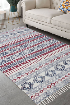Indian Handmade Cotton Rug Living Room Rug Outdoor Durrie Garden Yoga Mat
