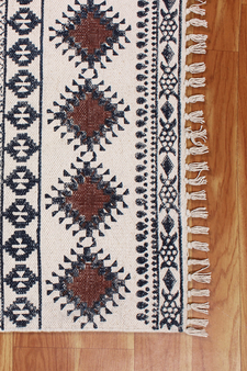 Indian Hand Block Printed Durries Soft Cotton Area Rugs Bathroom Rugs
