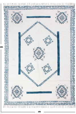 Indian cotton area rug Hand block printed rug Custom size rug Office home Area rug 3