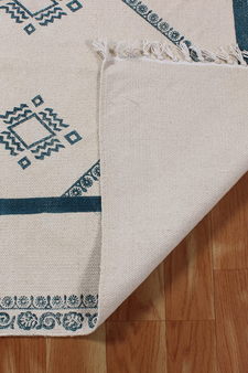 Indian cotton area rug Hand block printed rug Custom size rug Office home Area rug