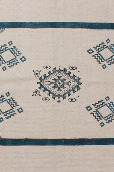 Indian cotton area rug Hand block printed rug Custom size rug Office home Area rug