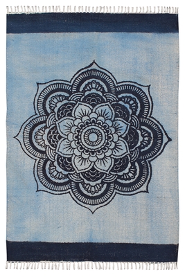 Indian cotton area rug Floral printed rug Outdoor rug Kitchen Dining room rug 1