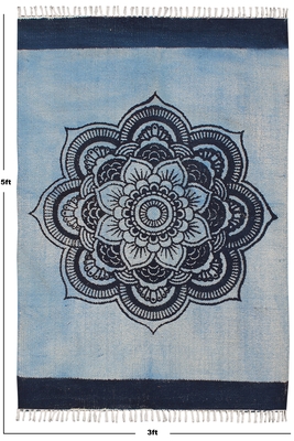 Indian cotton area rug Floral printed rug Outdoor rug Kitchen Dining room rug 3