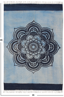 Indian cotton area rug Floral printed rug Outdoor rug Kitchen Dining room rug