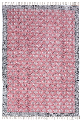 Handmade cotton rug Hand block printed rug Outdoor rug Kitchen Living room rug 1