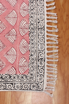 Handmade cotton rug Hand block printed rug Outdoor rug Kitchen Living room rug