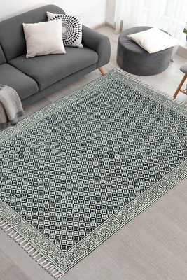 Floral rug Indian boho rug Cotton area rug Kitchen kilim Outdoor rug Living room rug 2