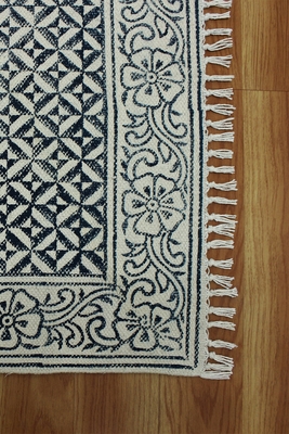 Floral rug Indian boho rug Cotton area rug Kitchen kilim Outdoor rug Living room rug 5