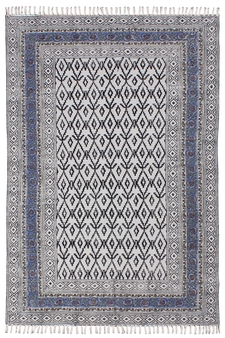Multicolor Area rug Cotton area rug Hand block printed rug Dining room rug