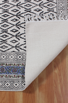 Multicolor Area rug Cotton area rug Hand block printed rug Dining room rug