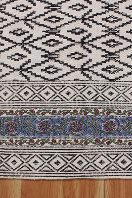 Multicolor Area rug Cotton area rug Hand block printed rug Dining room rug 5