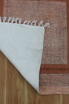Flat Weave Cotton area rug Hand block printed rug Outdoor rug Dining room rug