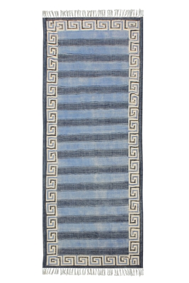 Handmade Blue cotton Printed area rug Outdoor Yoga floor rug Living room rug 1