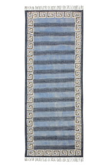 Handmade Blue cotton Printed area rug Outdoor Yoga floor rug Living room rug